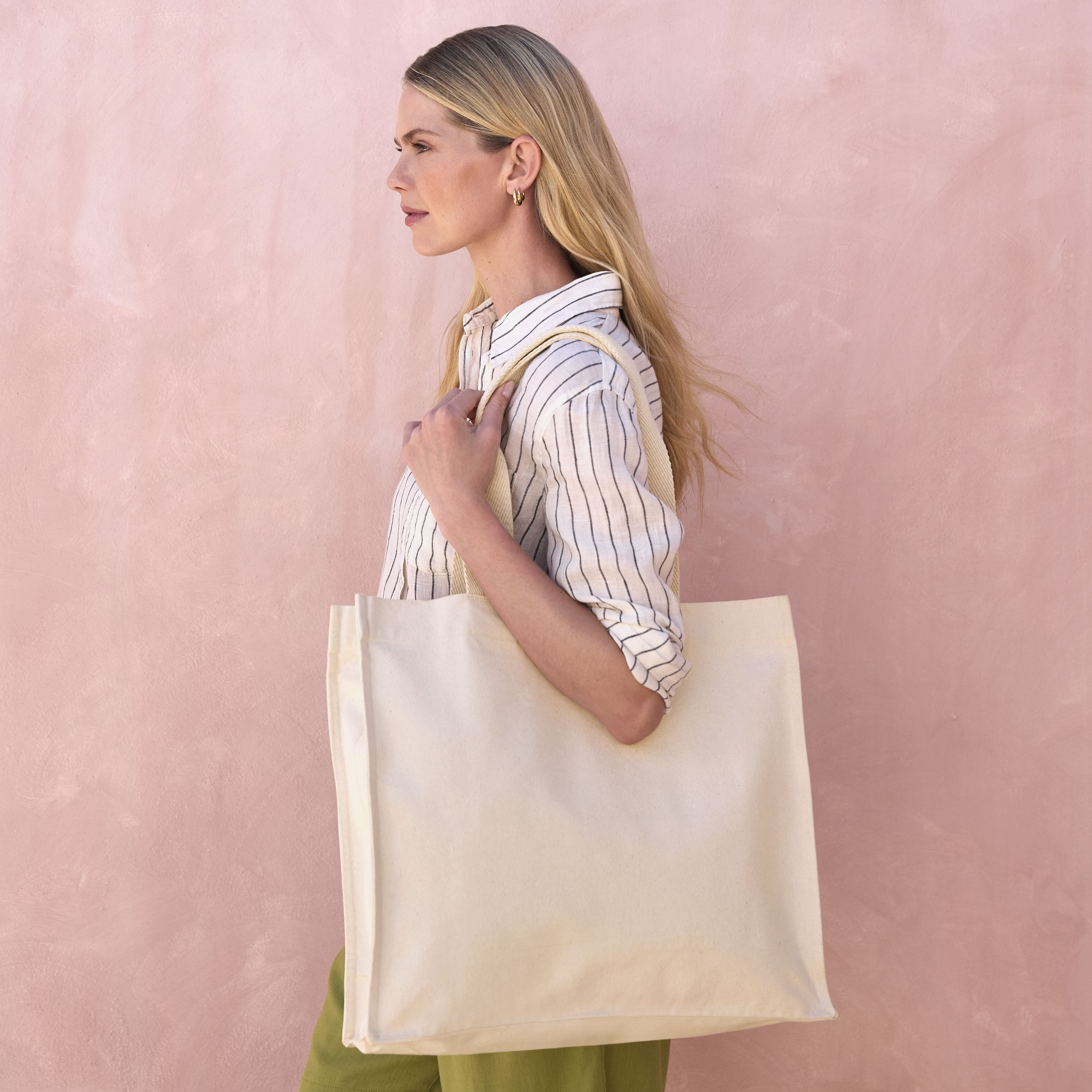 CHEVRON HANDLE SHOPPER